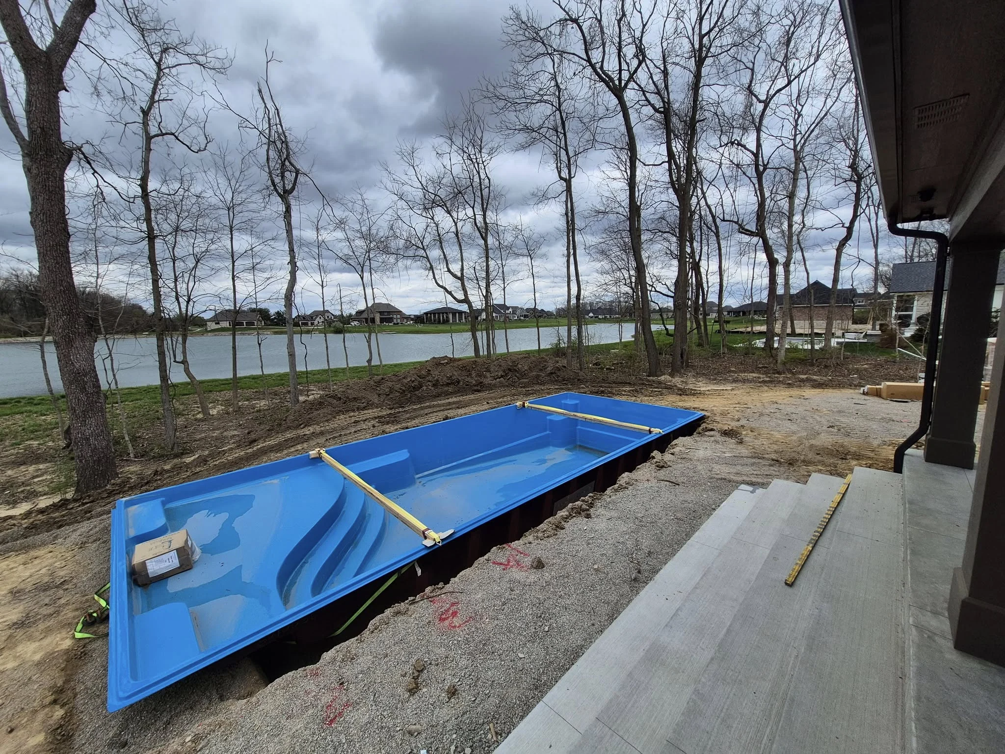 B&B Pools Indoor Pool Install Fiberglass Fiberglass Pool Installation